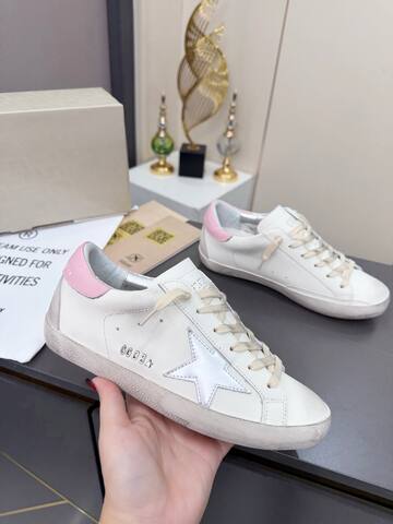 Golden Goose Superstar White Silver Pink Off White Skate Shoe (BS-87386)