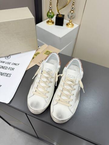Golden Goose Superstar White Silver Rose Gold Sneaker (BS-87379)