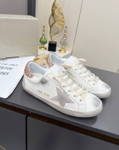Golden Goose Superstar White Silver Rose Gold Sneaker (BS-87379)