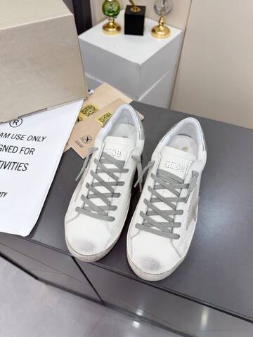 Golden Goose Superstar White Silver Grey Skate Shoe (BS-87385)