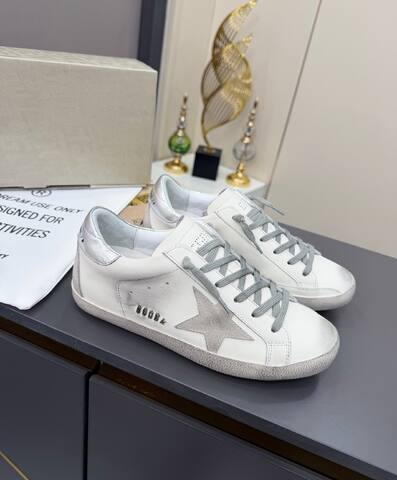Golden Goose Superstar White Silver Grey Skate Shoe (BS-87385)