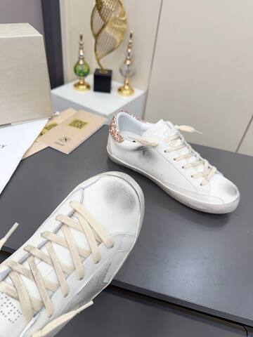 Golden Goose Superstar White Silver Rose Gold Sneaker (BS-87379)