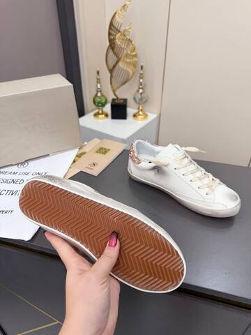 Golden Goose Superstar White Silver Rose Gold Sneaker (BS-87379)
