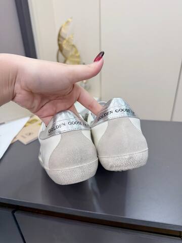 Golden Goose Superstar White Silver Grey Skate Shoe (BS-87385)