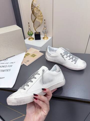 Golden Goose Superstar White Silver Grey Skate Shoe (BS-87385)