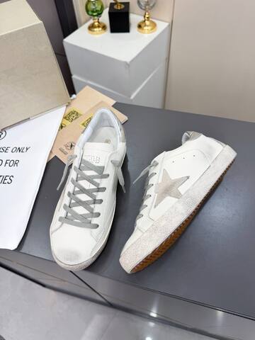 Golden Goose Superstar White Silver Grey Skate Shoe (BS-87385)