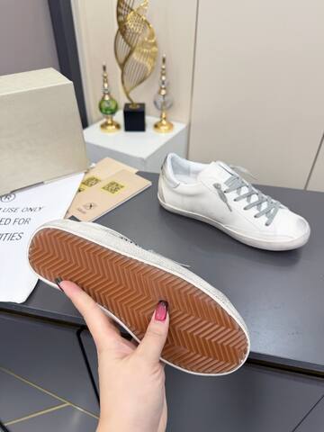 Golden Goose Superstar White Silver Grey Skate Shoe (BS-87385)