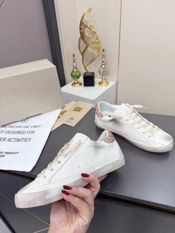 Golden Goose Superstar White Silver Rose Gold Sneaker (BS-87379)