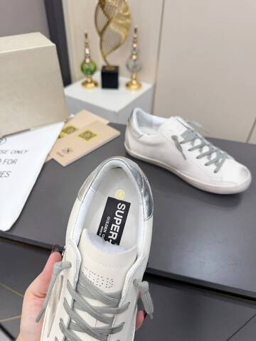 Golden Goose Superstar White Silver Grey Skate Shoe (BS-87385)