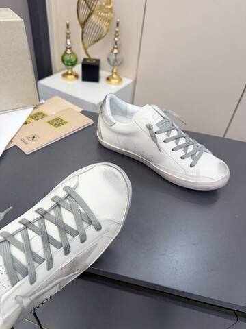 Golden Goose Superstar White Silver Grey Skate Shoe (BS-87385)