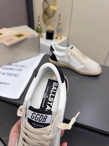 Golden Goose Ball Star White Beige Gold Black Skate Shoe (BS-87361)