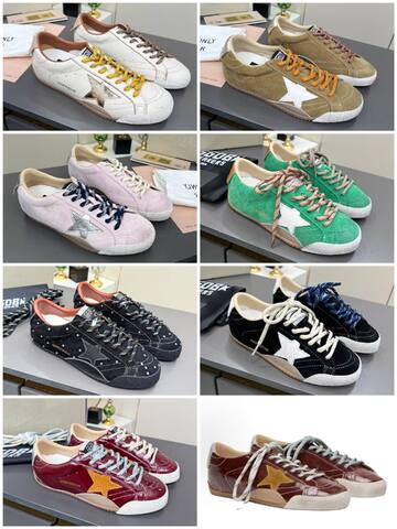 Golden Goose Truestar Black Silver Orange Skate Shoe (BS-87372)