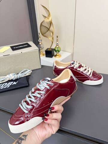 Golden Goose Truestar Burgundy Orange Beige White Light Blue Skate Shoe (BS-87371)