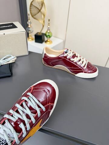 Golden Goose Truestar Burgundy Orange Beige White Light Blue Skate Shoe (BS-87371)