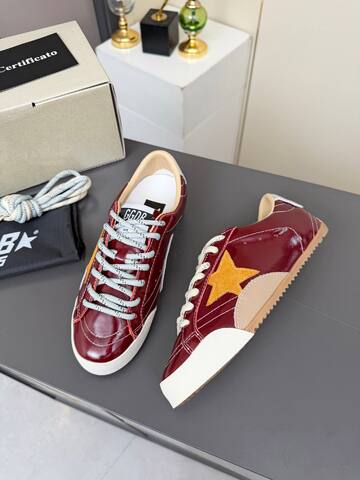 Golden Goose Truestar Burgundy Orange Beige White Light Blue Skate Shoe (BS-87371)