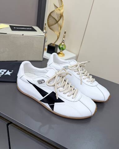 Golden Goose Running Sole White Black Beige Brown Sneaker (BS-87363)