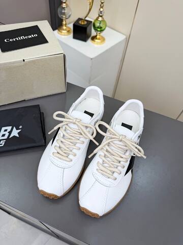 Golden Goose Running Sole White Black Beige Brown Sneaker (BS-87363)