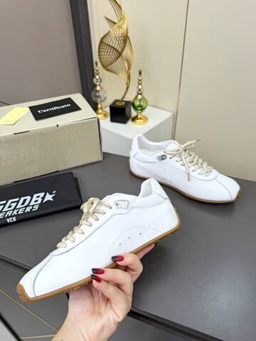 Golden Goose Running Sole White Black Beige Brown Sneaker (BS-87363)