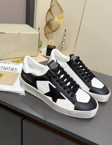 Golden Goose Stardan White Black Off White Skate Shoe (BS-87373)