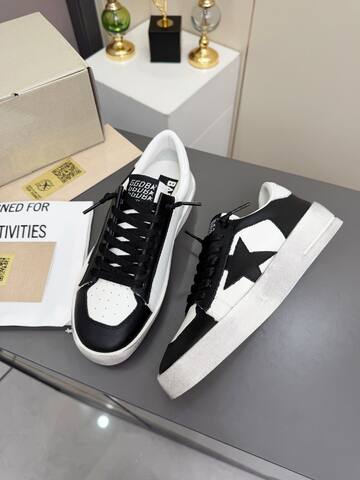 Golden Goose Stardan White Black Off White Skate Shoe (BS-87373)