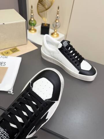 Golden Goose Stardan White Black Off White Skate Shoe (BS-87373)