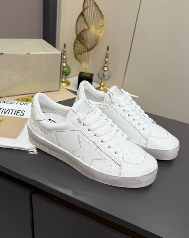 Golden Goose Stardan All White Skate Shoe (BS-87377)