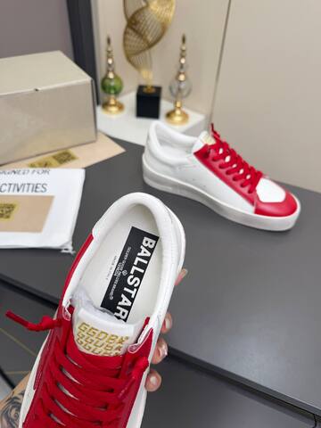 Golden Goose Stardan White Red Off White Gold Skate Shoe (BS-87374)