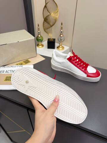 Golden Goose Stardan White Red Off White Gold Skate Shoe (BS-87374)