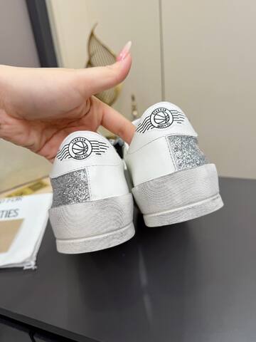 Golden Goose Stardan White Silver Skate Shoe (BS-87375)