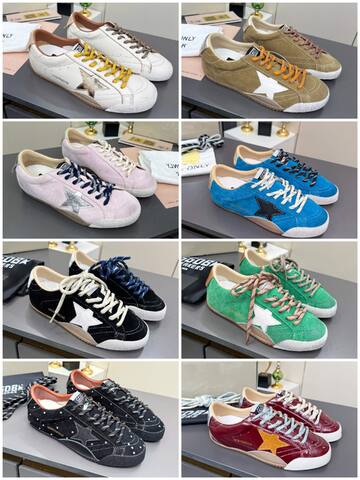 Golden Goose Truestar Black Silver Orange Skate Shoe (BS-87372)