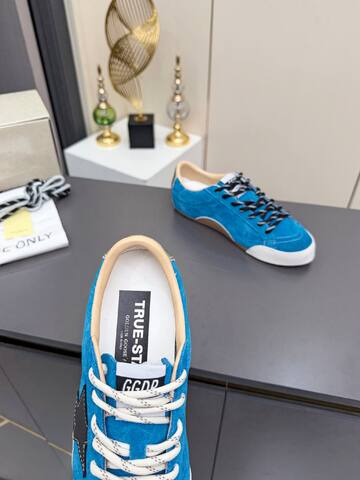 Golden Goose True Star Blue Black Beige White Gold Skate Shoe (BS-87353)