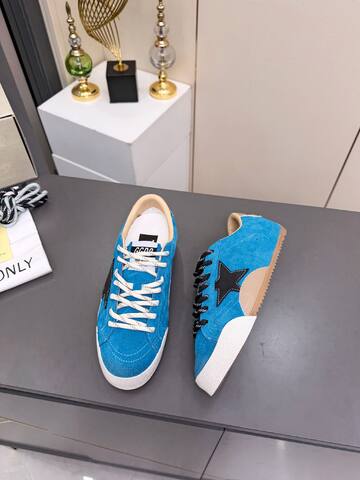 Golden Goose True Star Blue Black Beige White Gold Skate Shoe (BS-87353)