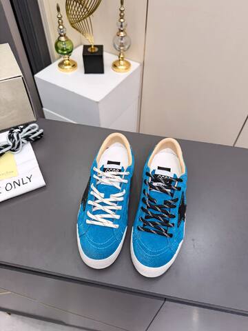 Golden Goose True Star Blue Black Beige White Gold Skate Shoe (BS-87353)