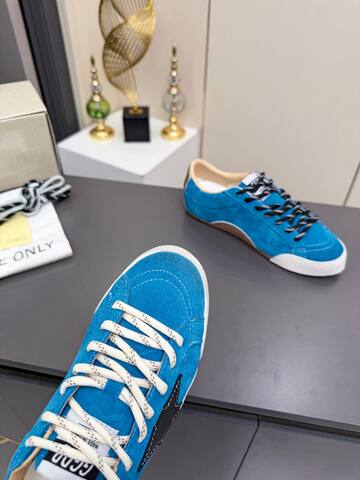 Golden Goose True Star Blue Black Beige White Gold Skate Shoe (BS-87353)