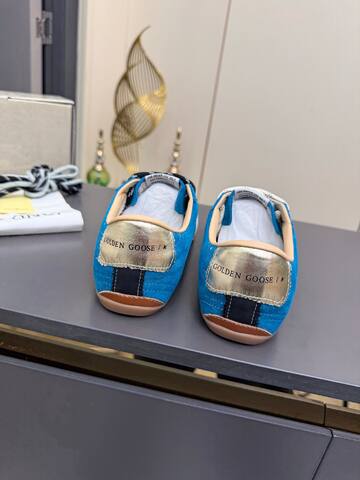 Golden Goose True Star Blue Black Beige White Gold Skate Shoe (BS-87353)