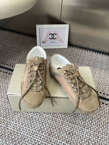 Golden Goose GGDB Golden Goose New Khaki Light Brown Silver White Sneaker (BS-87449)