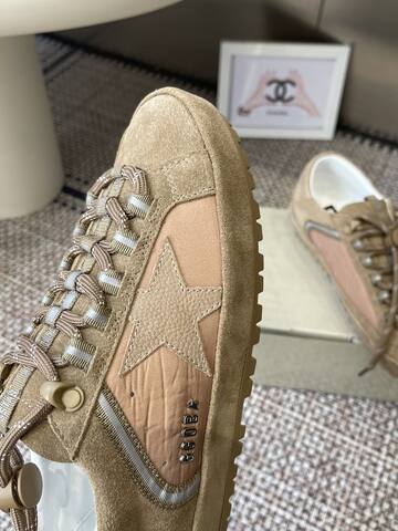 Golden Goose GGDB Golden Goose New Khaki Light Brown Silver White Sneaker (BS-87449)