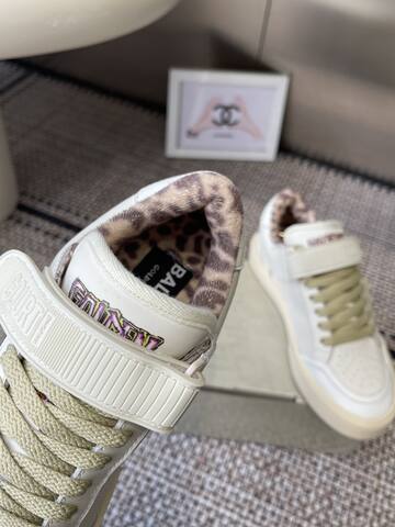 Golden Goose GGDB Golden Goose New White Cream Beige Leopard Skate Shoe (BS-87448)