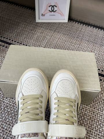 Golden Goose GGDB Golden Goose New White Cream Beige Leopard Skate Shoe (BS-87448)