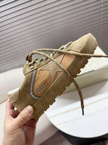 Golden Goose Super Star Khaki Tan White Grey Sneaker (BS-87396)