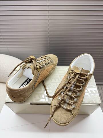 Golden Goose Super Star Khaki Tan White Grey Sneaker (BS-87396)