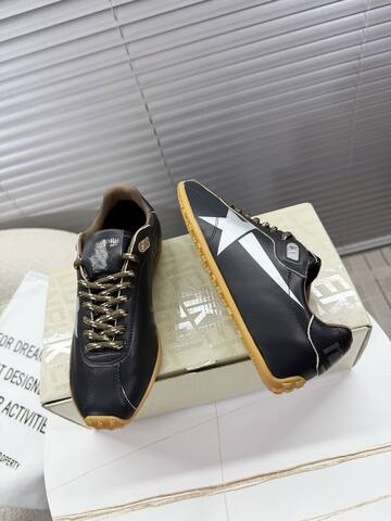 Golden Goose GGDB Golden Goose Deluxe Brand Black White Gold Brown Sneaker (BS-87401)