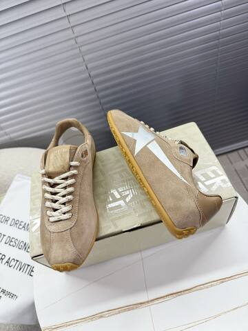 Golden Goose Running Marathon Beige Silver Gum Brown Sneaker (BS-87399)