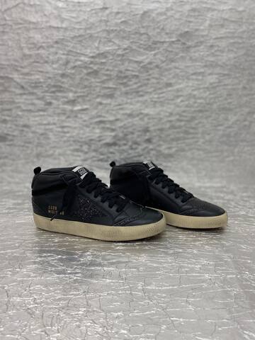 Golden Goose Mid Star Black Cream Gold Sneaker (BS-87512)