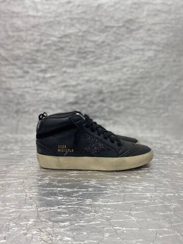 Golden Goose Mid Star Black Cream Gold Sneaker (BS-87512)
