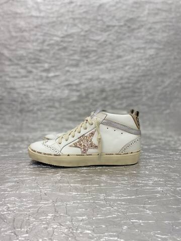 Golden Goose Mid Star White Cream Silver Pink Gold Sneaker (BS-87511)