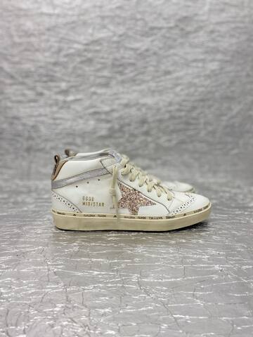 Golden Goose Mid Star White Cream Silver Pink Gold Sneaker (BS-87511)
