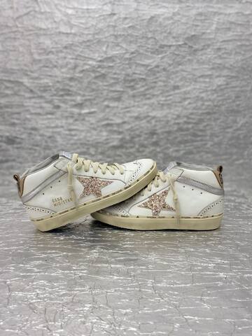 Golden Goose Mid Star White Cream Silver Pink Gold Sneaker (BS-87511)