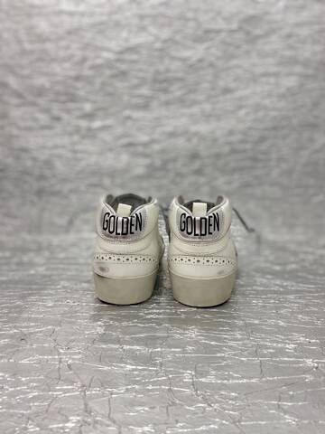 Golden Goose Mid Star White Black Silver Beige Skate Shoe (BS-87510)