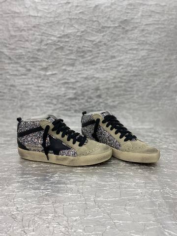 Golden Goose Midstar Silver Black Beige Skate Shoe (BS-87508)